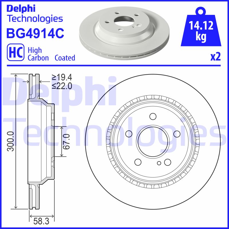 Remschijven Delphi Diesel BG4914C