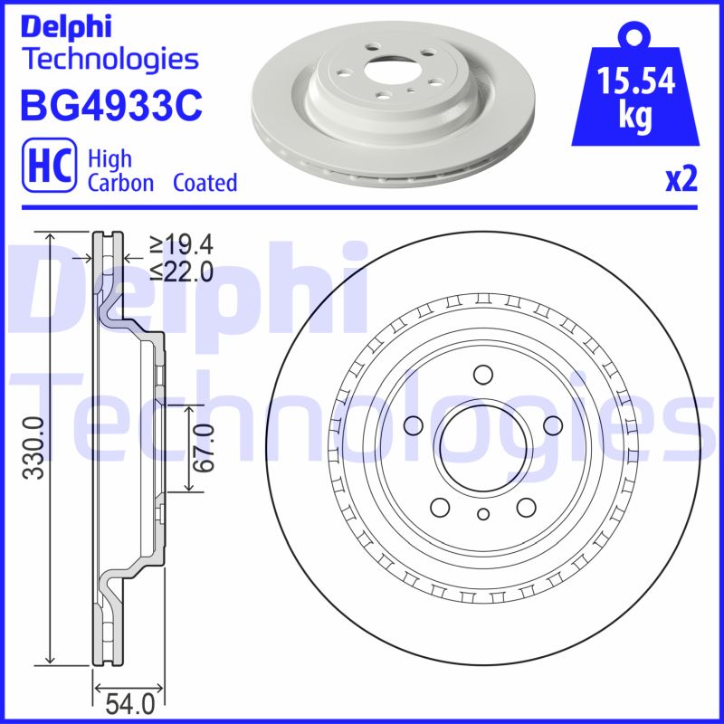 Remschijven Delphi Diesel BG4933C