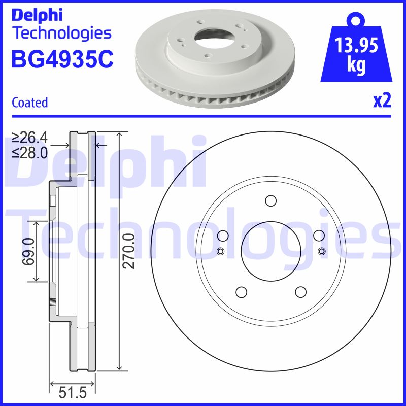 Remschijven Delphi Diesel BG4935C