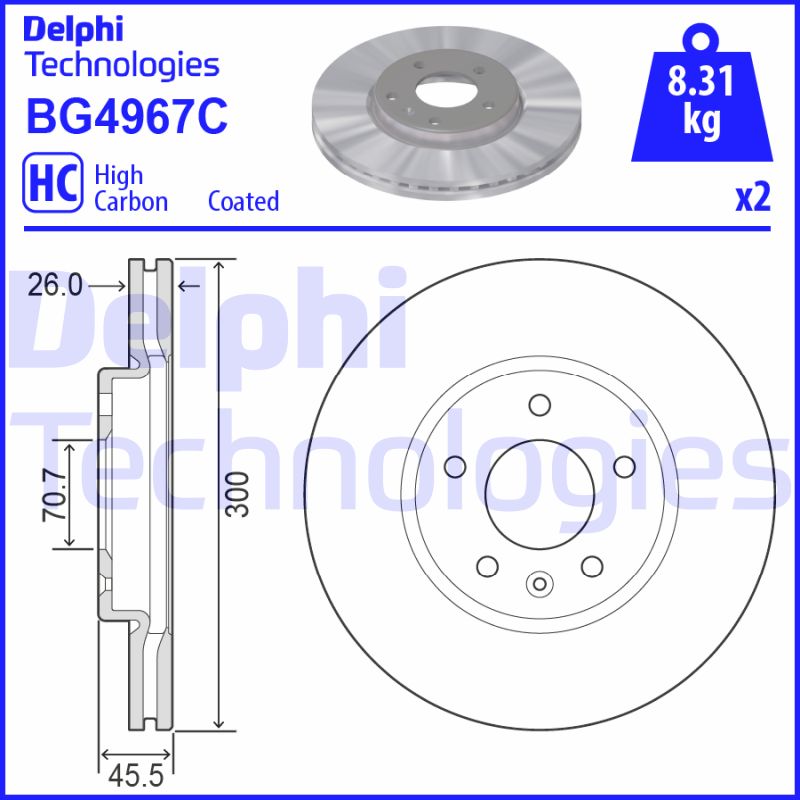 Remschijven Delphi Diesel BG4967C