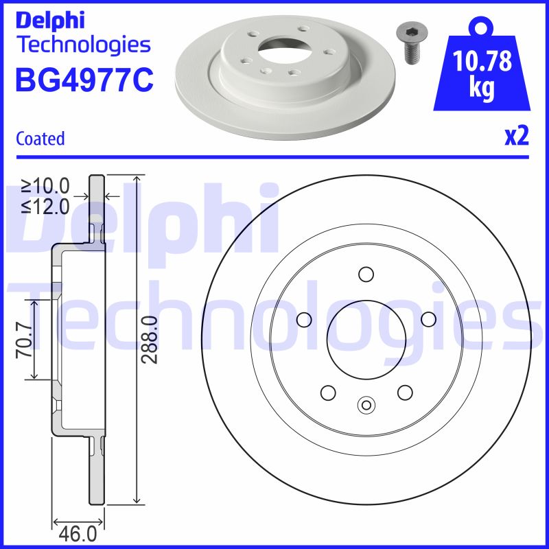 Remschijven Delphi Diesel BG4977C