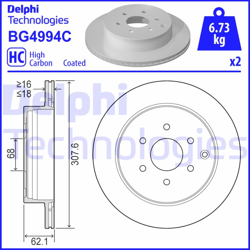 Remschijven Delphi Diesel BG4994C