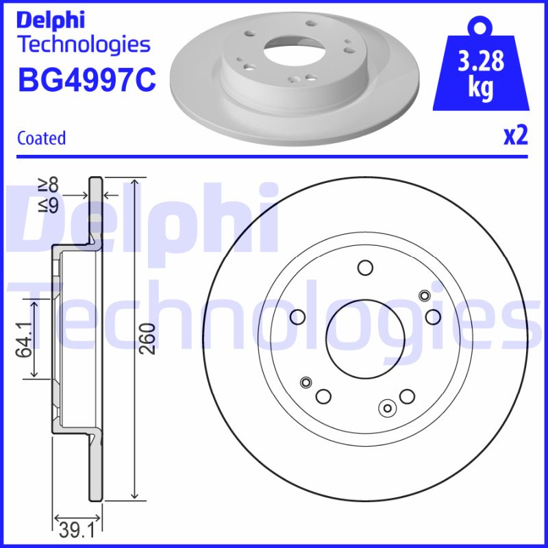 Remschijven Delphi Diesel BG4997C