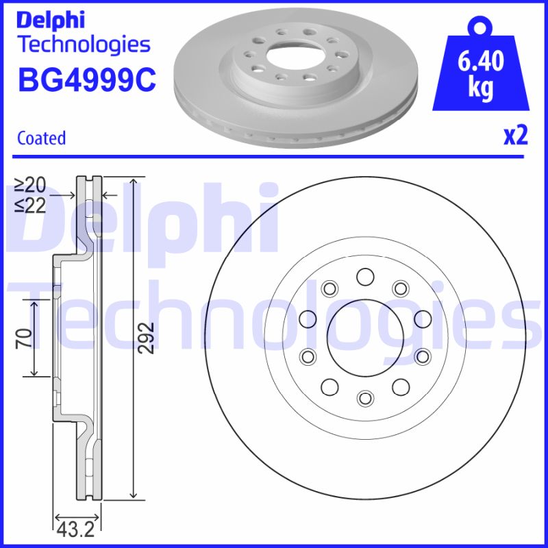 Remschijven Delphi Diesel BG4999C