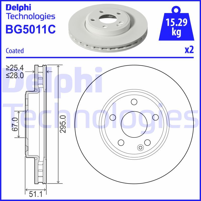 Remschijven Delphi Diesel BG5011C