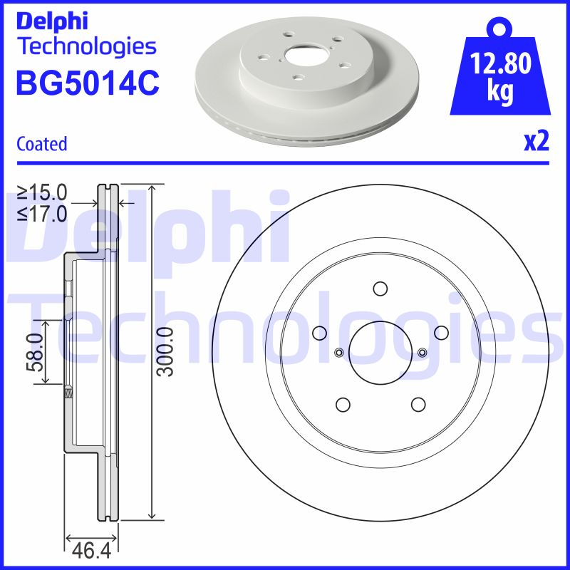 Remschijven Delphi Diesel BG5014C