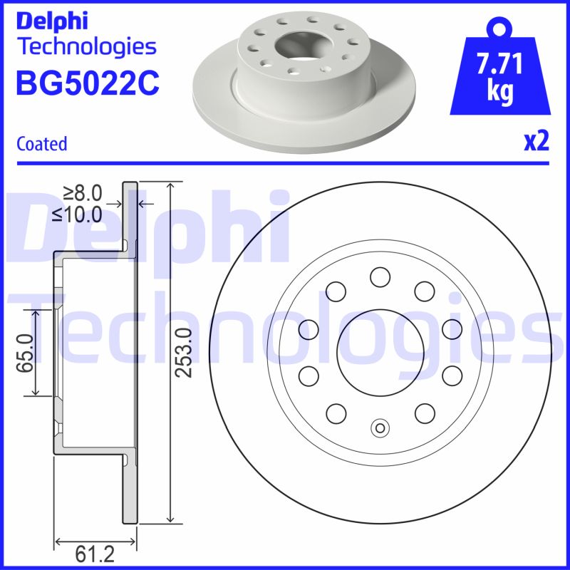 Remschijven Delphi Diesel BG5022C