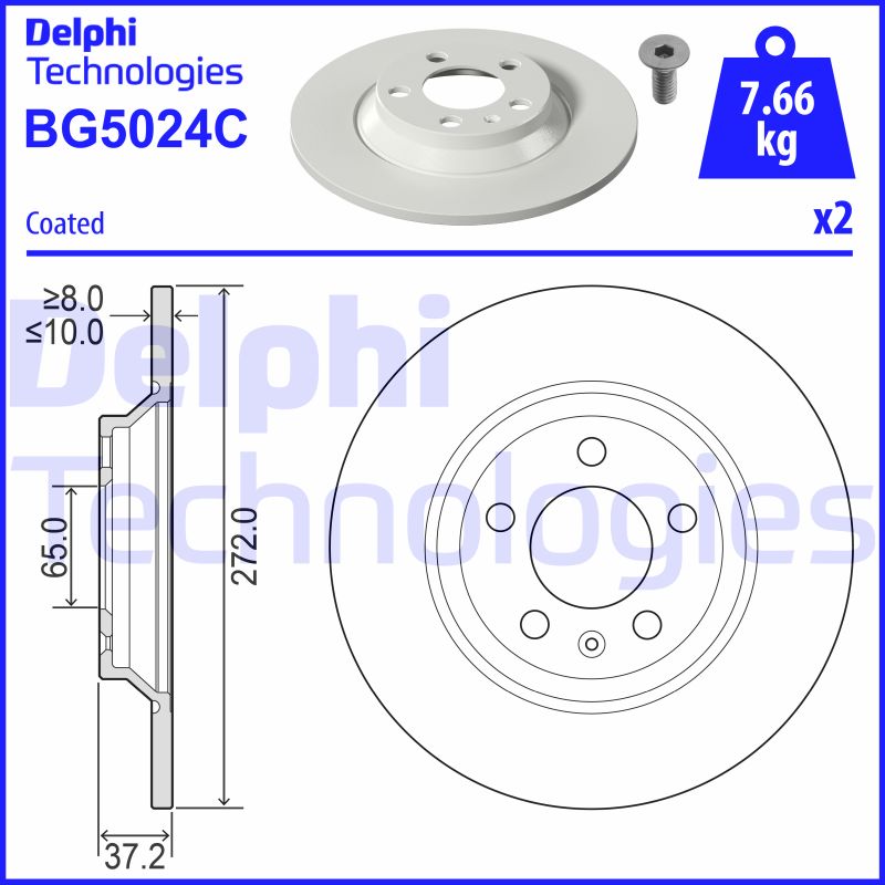 Remschijven Delphi Diesel BG5024C