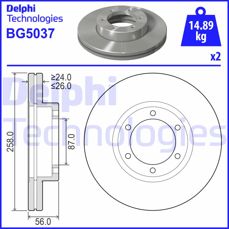 Remschijven Delphi Diesel BG5037