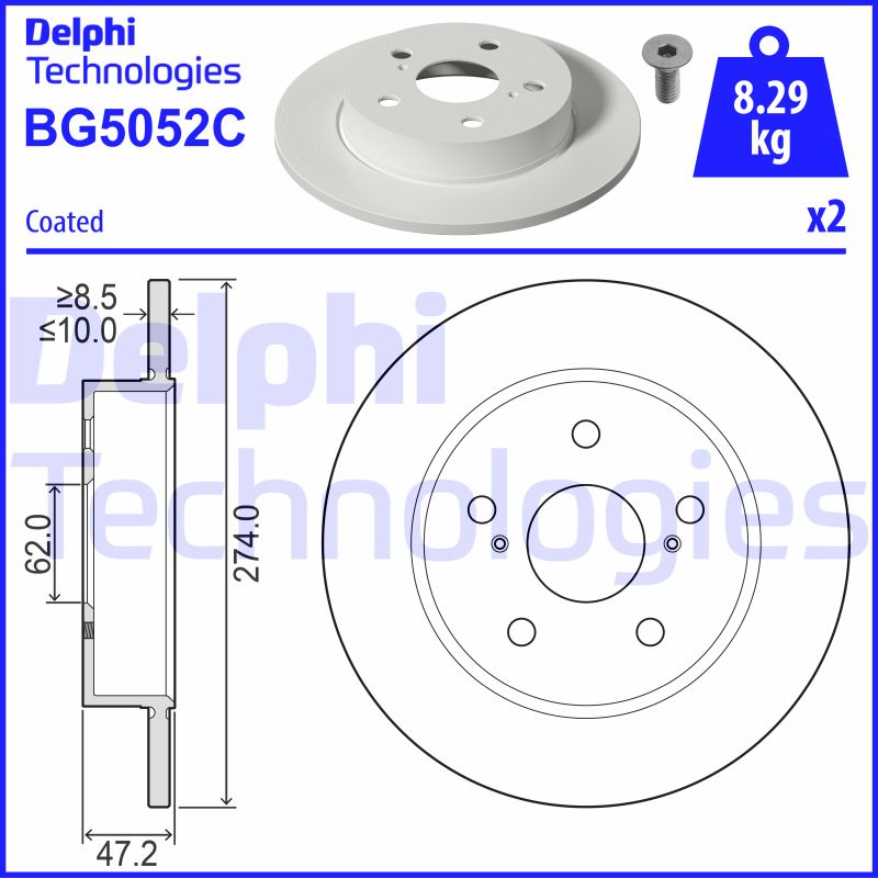 Remschijven Delphi Diesel BG5052C