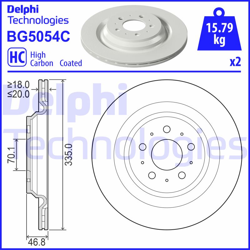 Remschijven Delphi Diesel BG5054C