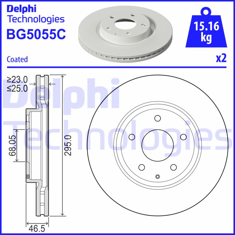 Remschijven Delphi Diesel BG5055C