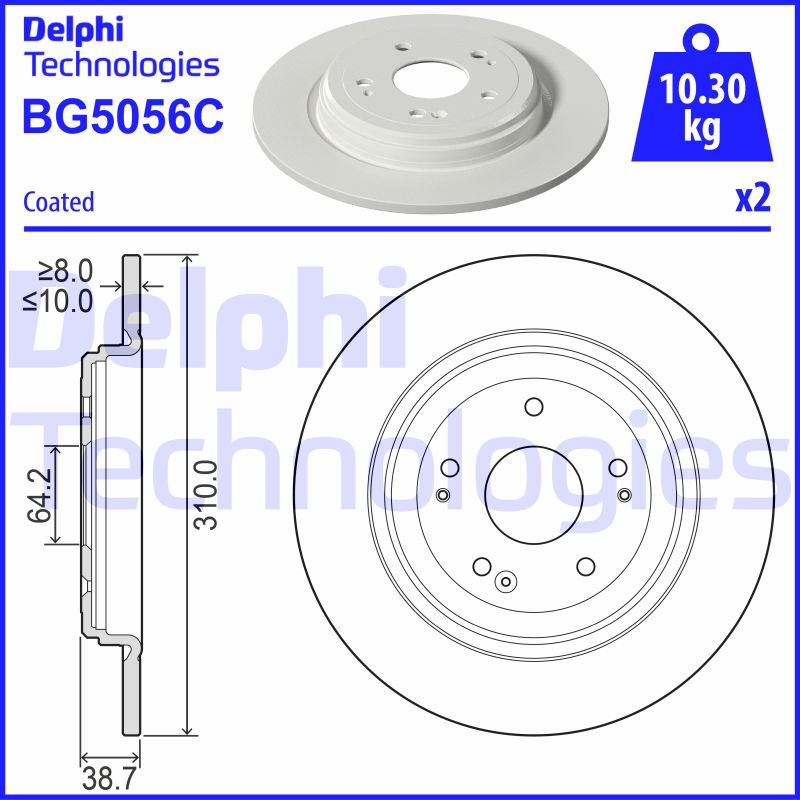Remschijven Delphi Diesel BG5056C
