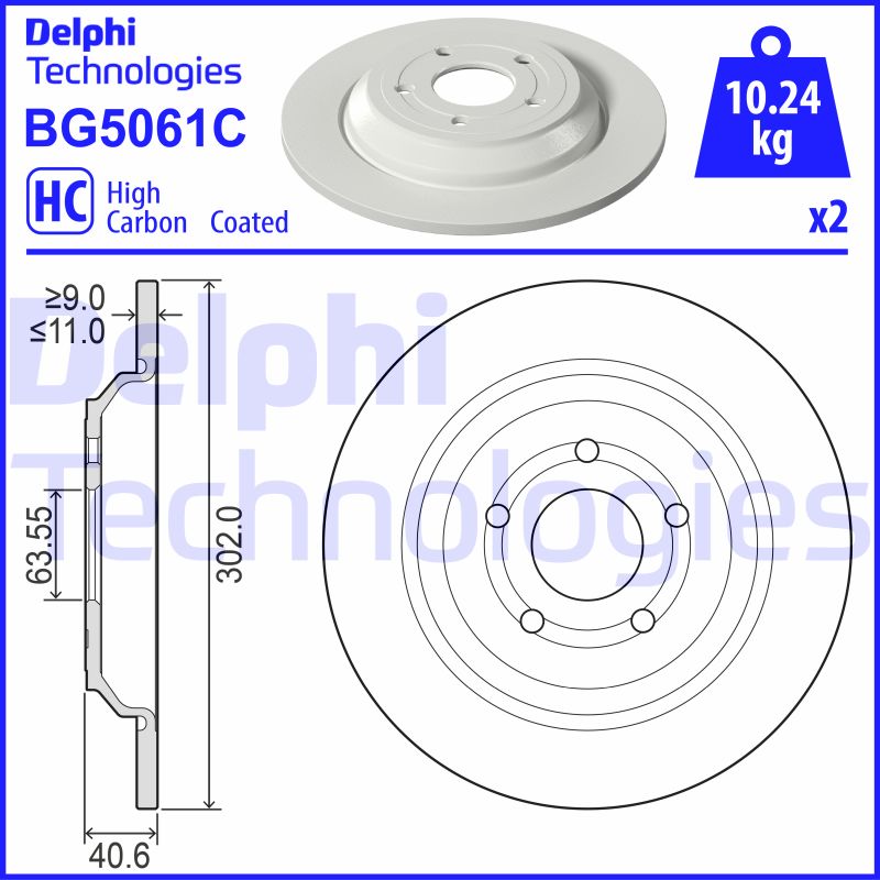 Remschijven Delphi Diesel BG5061C