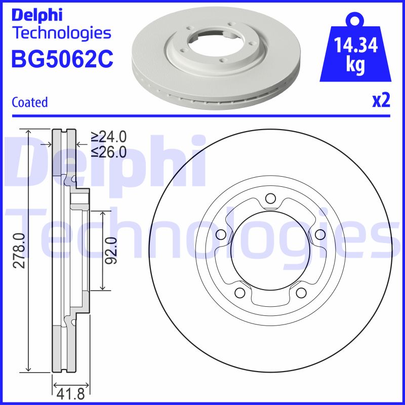 Remschijven Delphi Diesel BG5062C