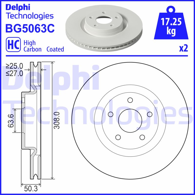 Remschijven Delphi Diesel BG5063C