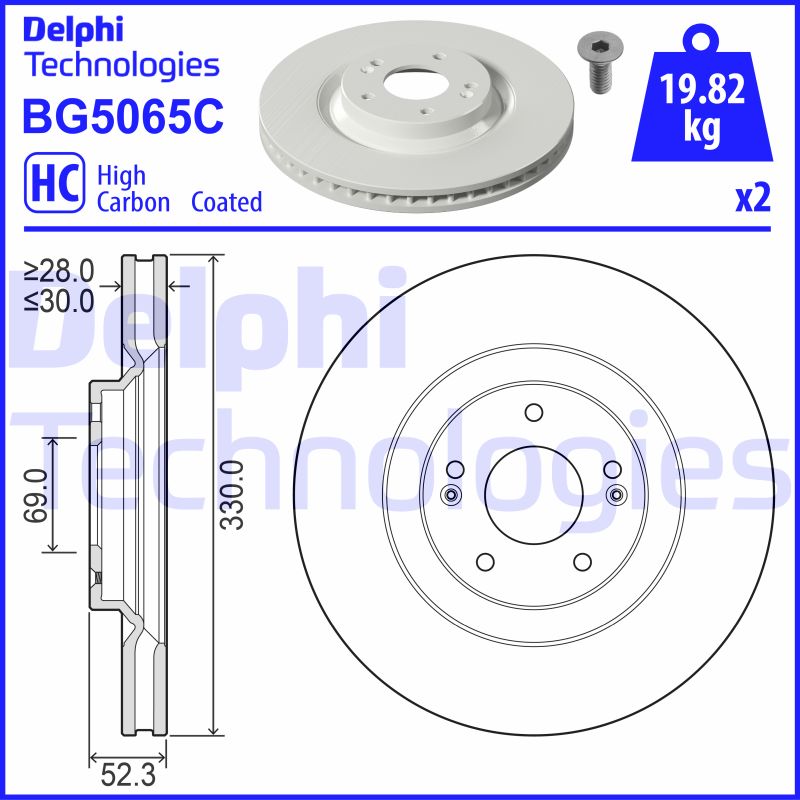 Remschijven Delphi Diesel BG5065C