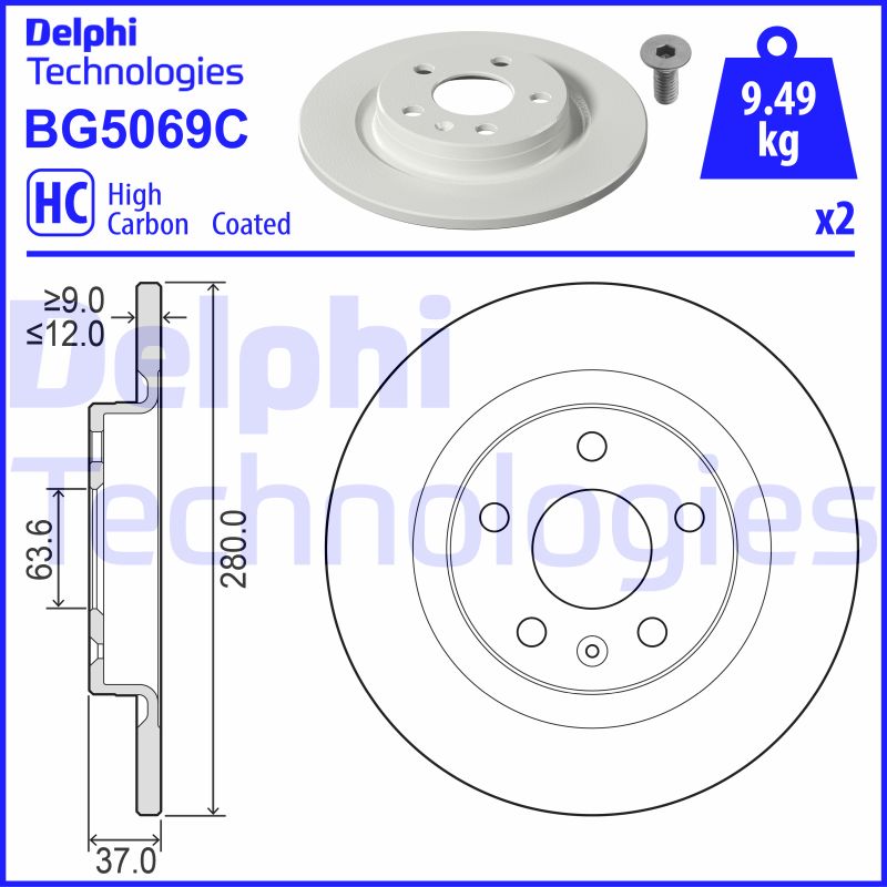 Remschijven Delphi Diesel BG5069C