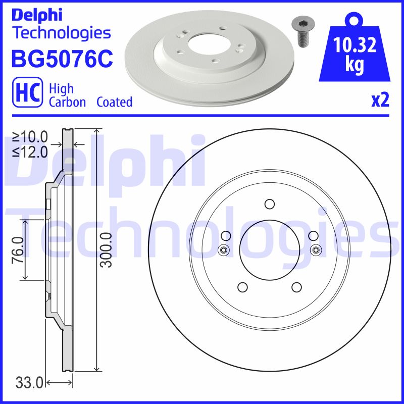 Remschijven Delphi Diesel BG5076C