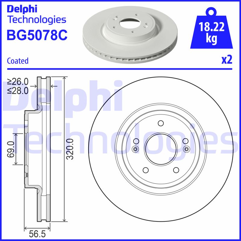 Remschijven Delphi Diesel BG5078C