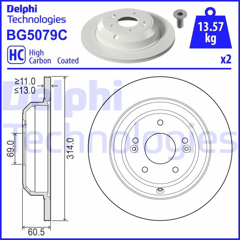 Remschijven Delphi Diesel BG5079C