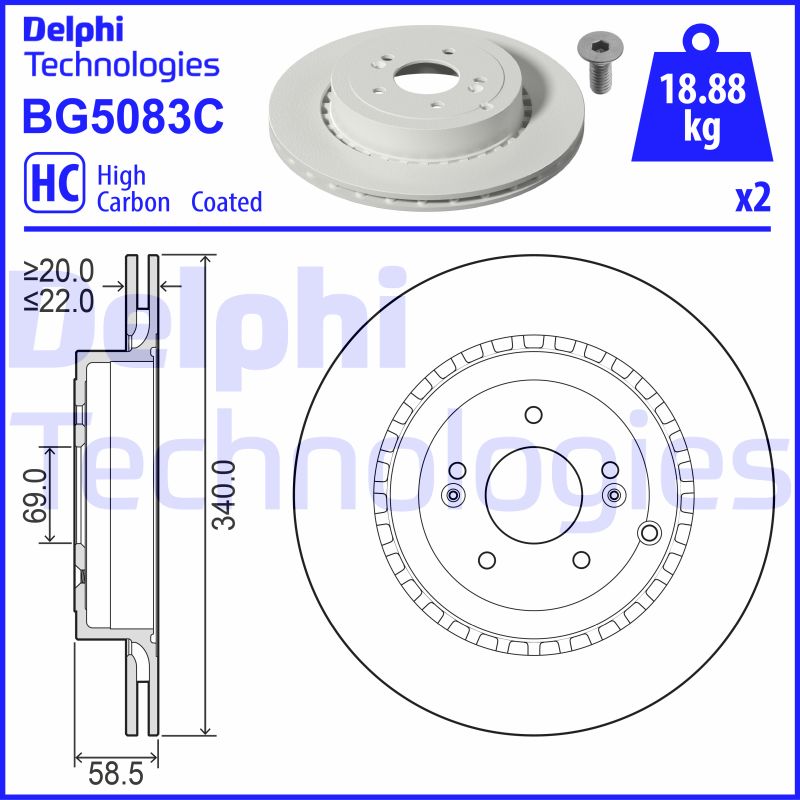 Remschijven Delphi Diesel BG5083C