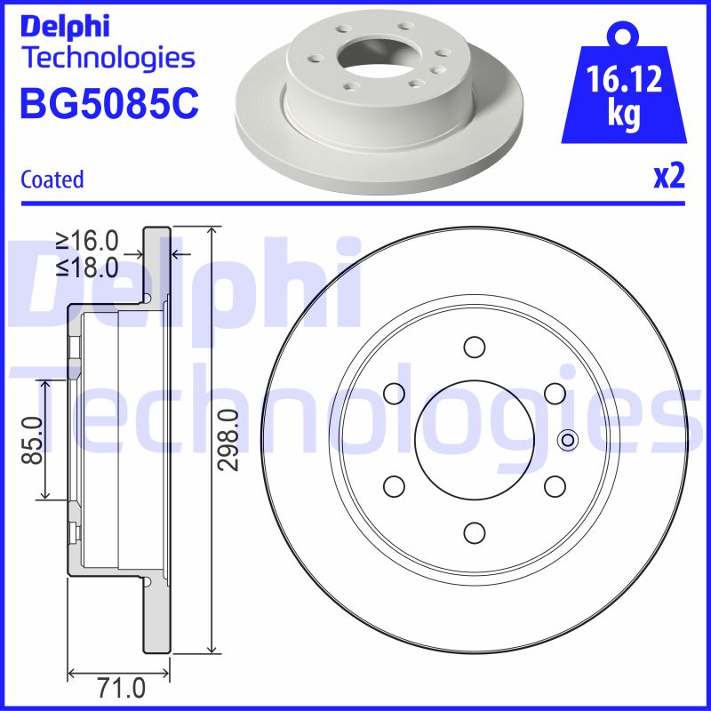 Remschijven Delphi Diesel BG5085C
