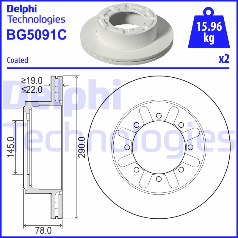 Remschijven Delphi Diesel BG5091C