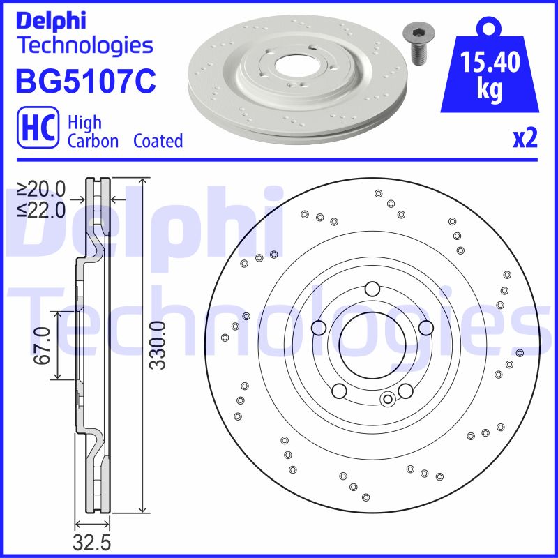 Delphi Diesel Remschijven BG5107C