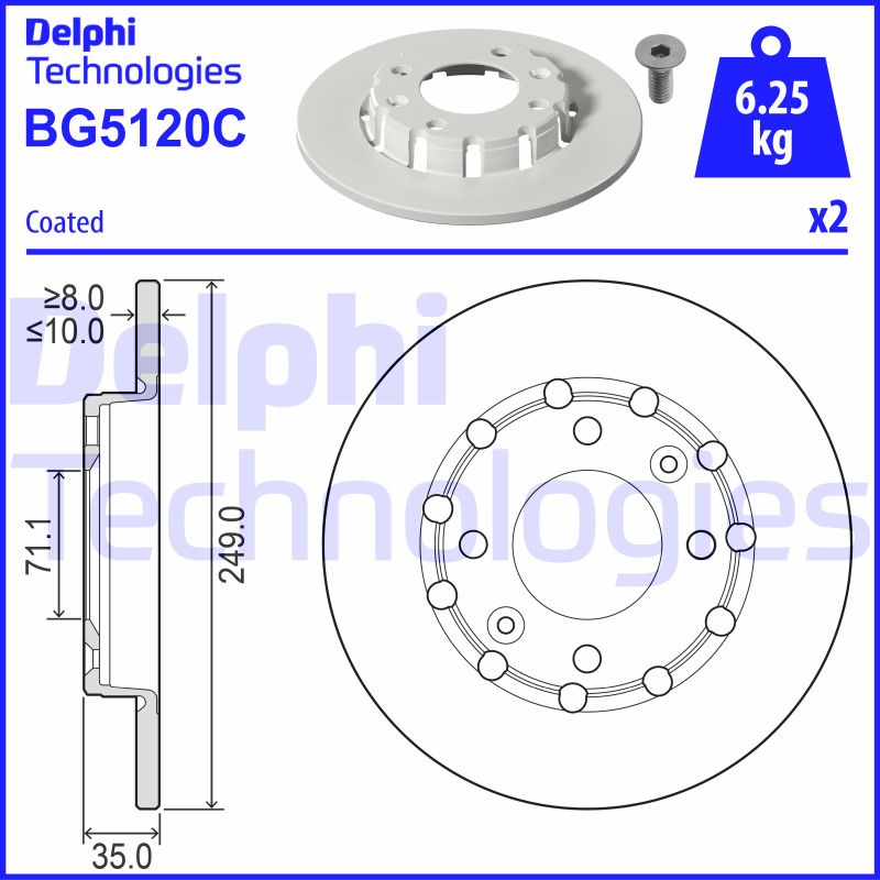 Remschijven Delphi Diesel BG5120C