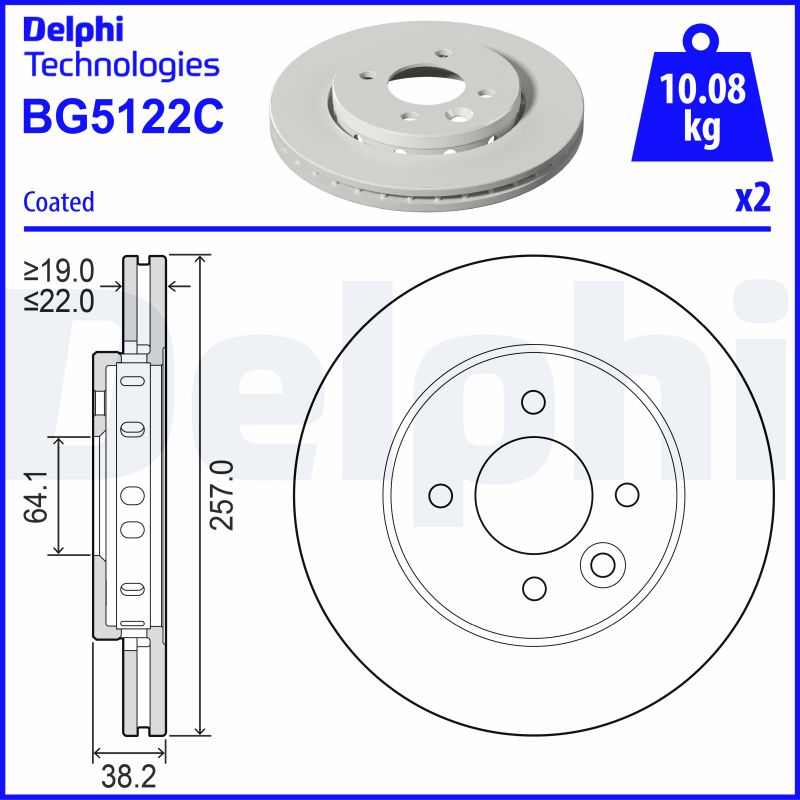 Remschijven Delphi Diesel BG5122C