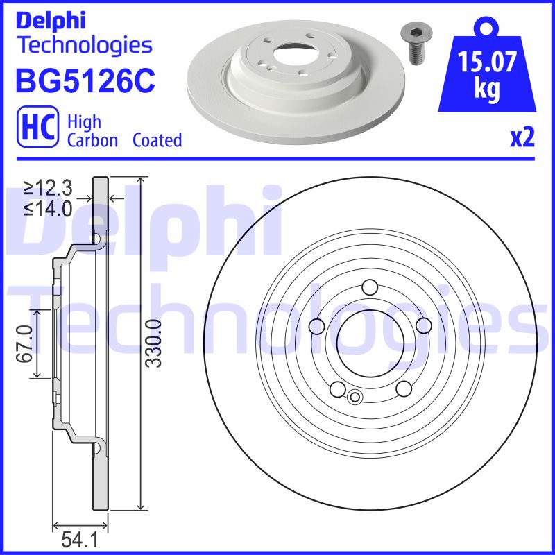 Remschijven Delphi Diesel BG5126C