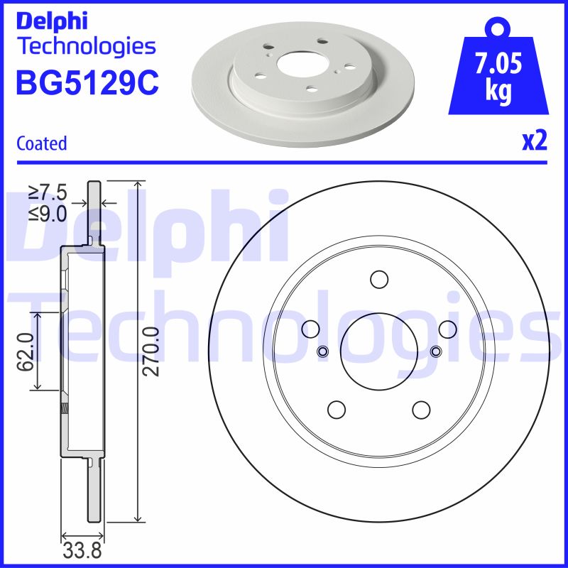 Remschijven Delphi Diesel BG5129C
