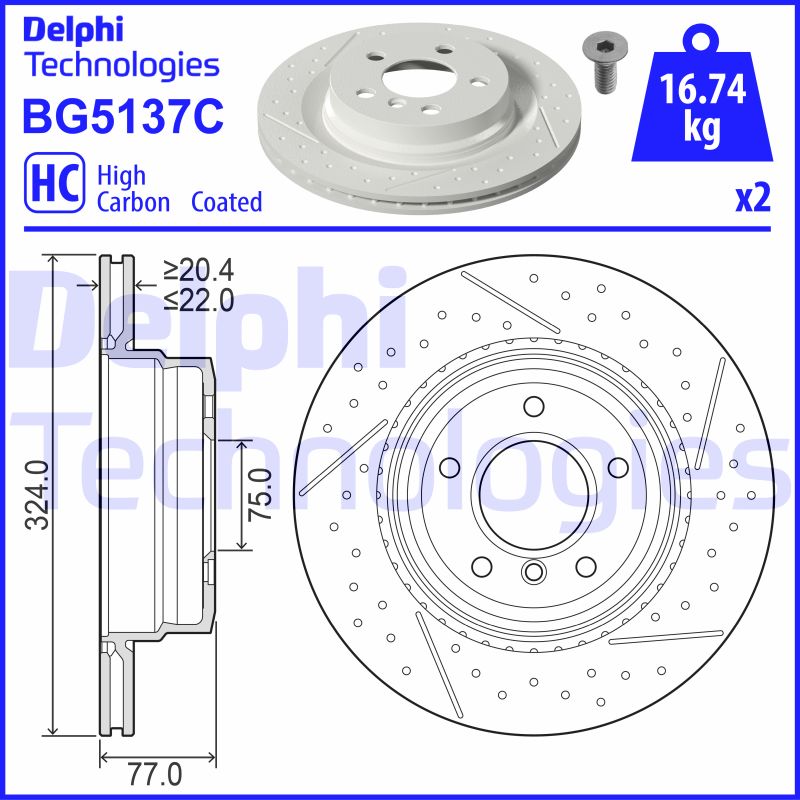 Remschijven Delphi Diesel BG5137C