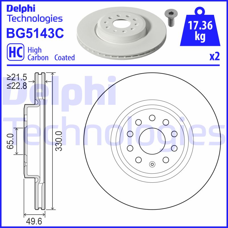 Remschijven Delphi Diesel BG5143C