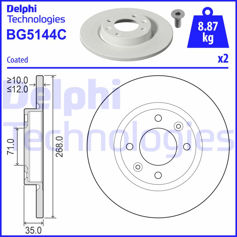 Remschijven Delphi Diesel BG5144C
