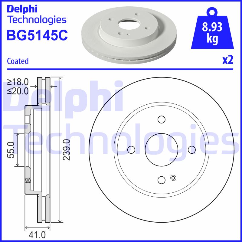 Remschijven Delphi Diesel BG5145C