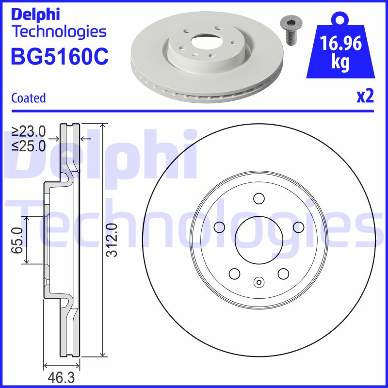 Remschijven Delphi Diesel BG5160C