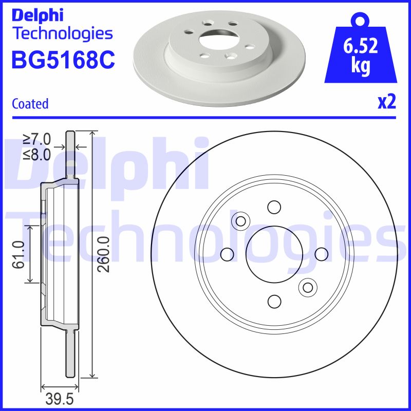 Remschijven Delphi Diesel BG5168C