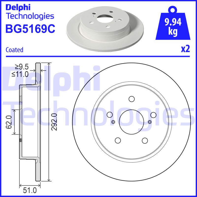 Remschijven Delphi Diesel BG5169C