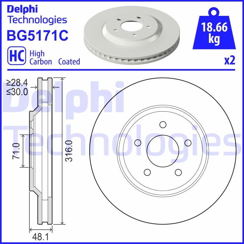 Remschijven Delphi Diesel BG5171C