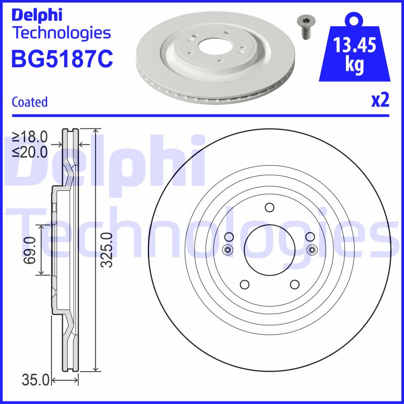 Remschijven Delphi Diesel BG5187C