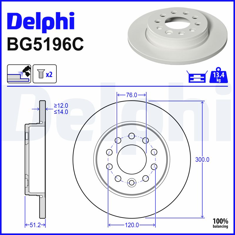 Delphi Diesel Remschijven BG5196C
