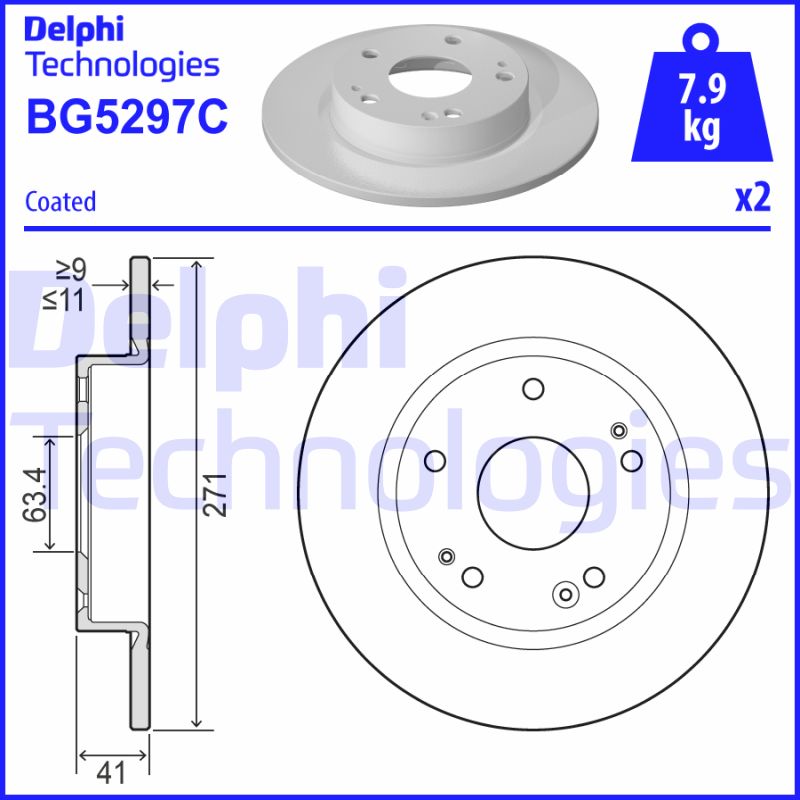 Remschijven Delphi Diesel BG5297C