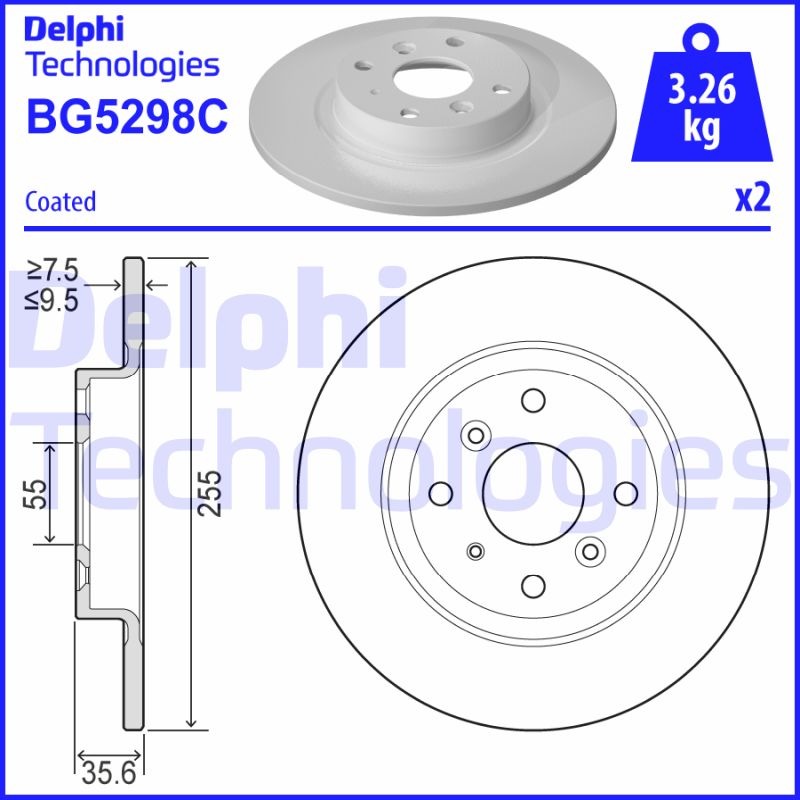 Remschijven Delphi Diesel BG5298C