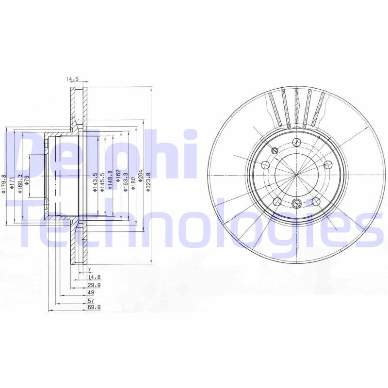 Remschijven Delphi Diesel BG670