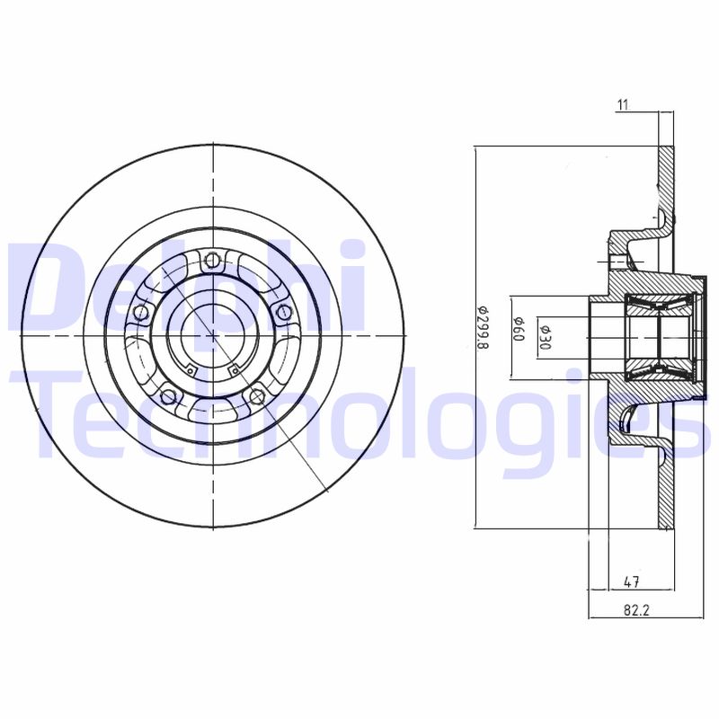 Remschijven Delphi Diesel BG9027RS