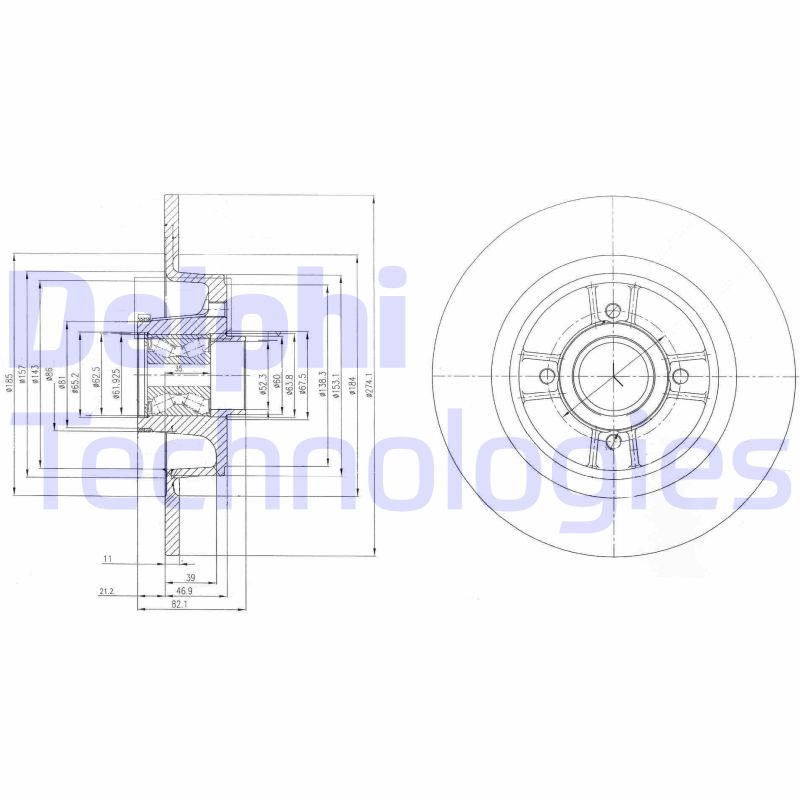 Remschijven Delphi Diesel BG9029RS