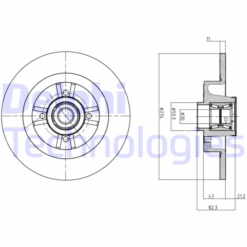 Remschijven Delphi Diesel BG9030RSC