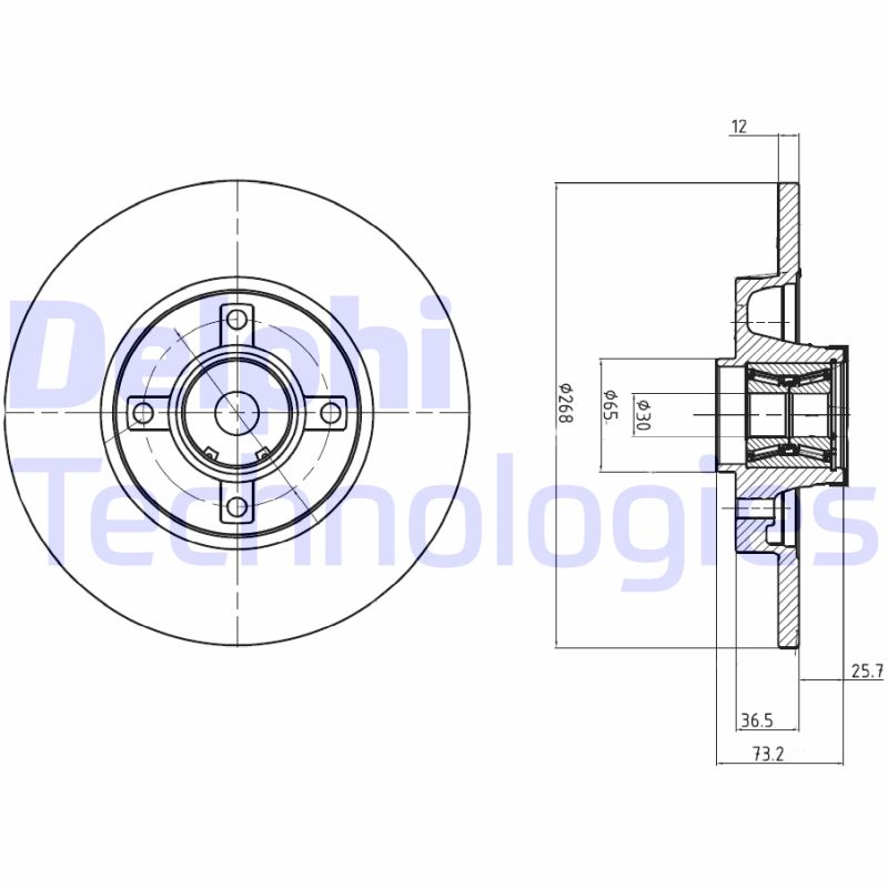 Remschijven Delphi Diesel BG9053RS